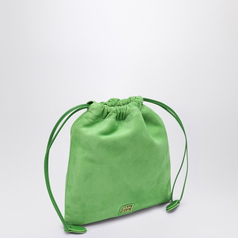 MIU MIU Apple green suede Pouch 5NG0102CTAP_MIU-F0225