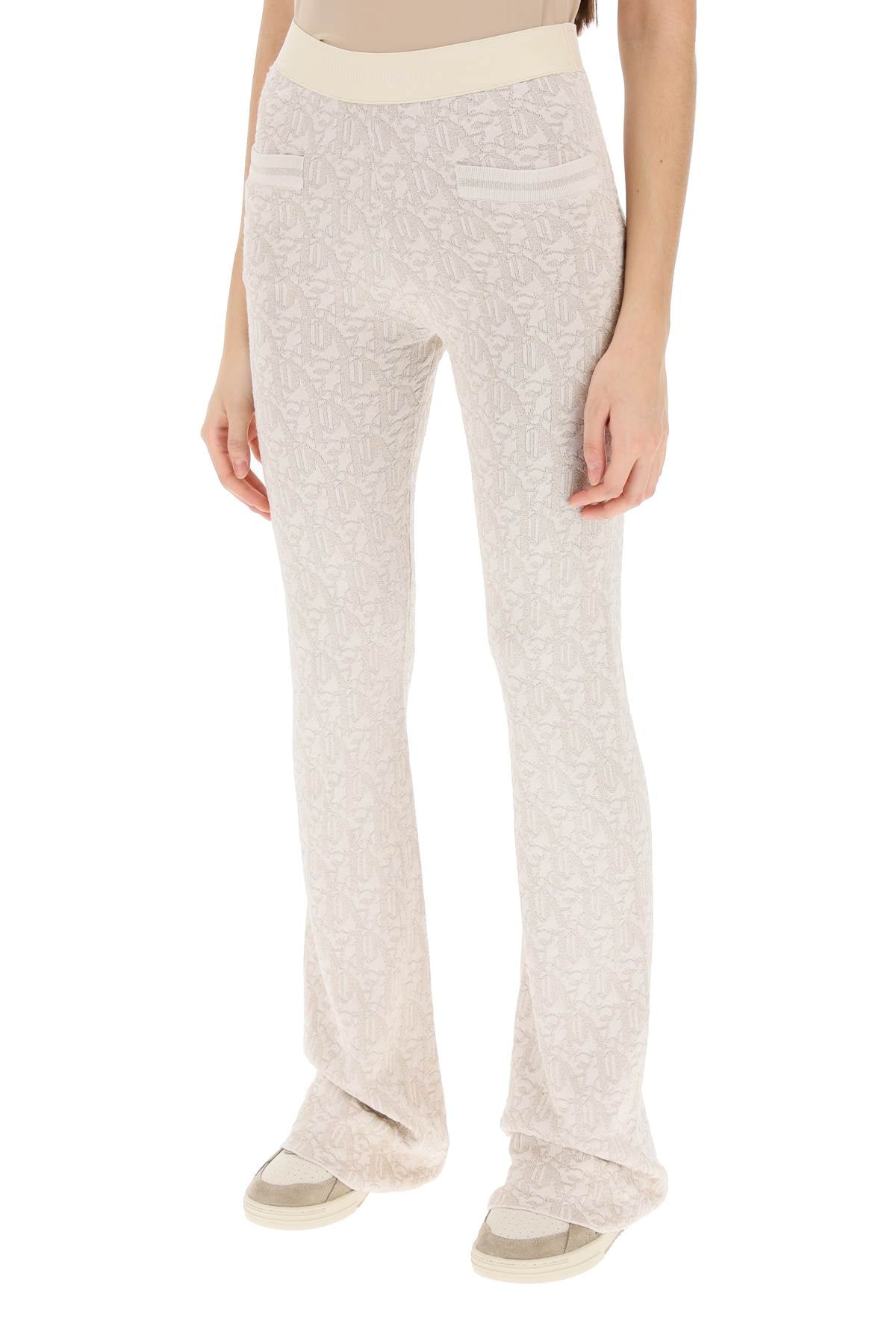 Palm Angels monogram pants in lurex knit PWHG026R24KNI0010361