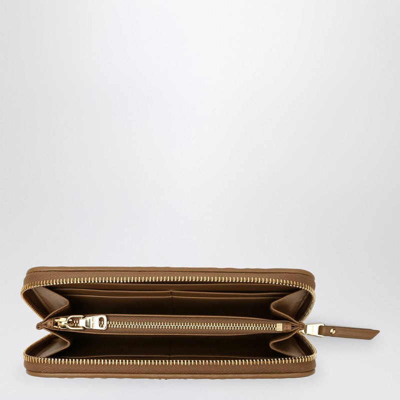 MIU MIU Caramel-coloured matelassé leather zip around wallet 5ML5062FPPP_MIU-F098L