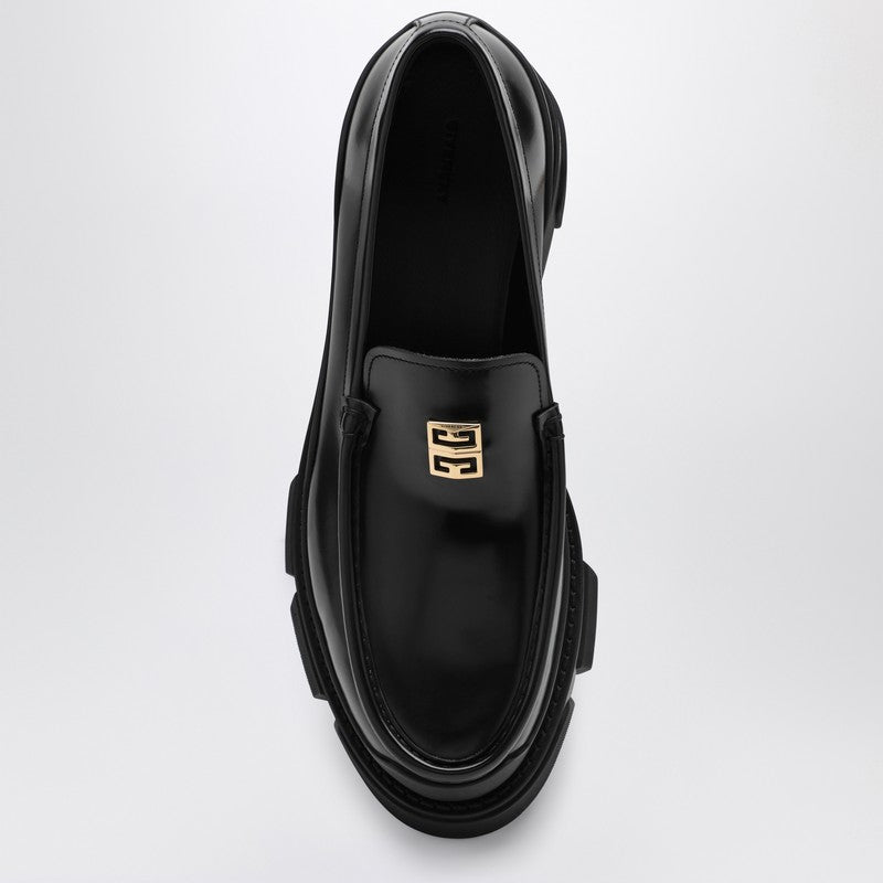 GIVENCHY Black leather loafer with logo BE201KE1N5P_GIV-001