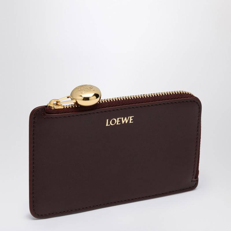 LOEWE Burgundy leather Pebble card case CANBZ40X01LEQ_LOEW-7110