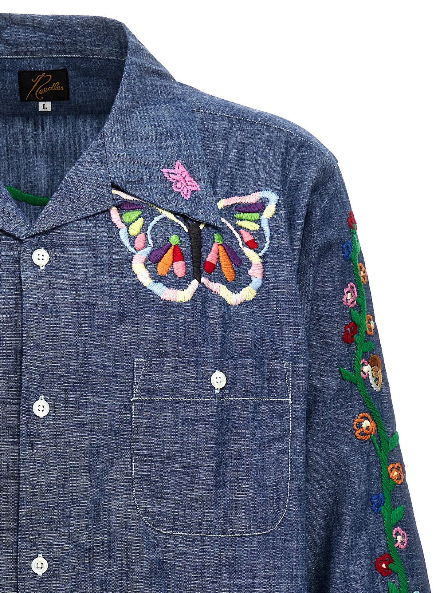 Needles CHAMBRAY EMBROIDERY SHIRT OT212BLUE