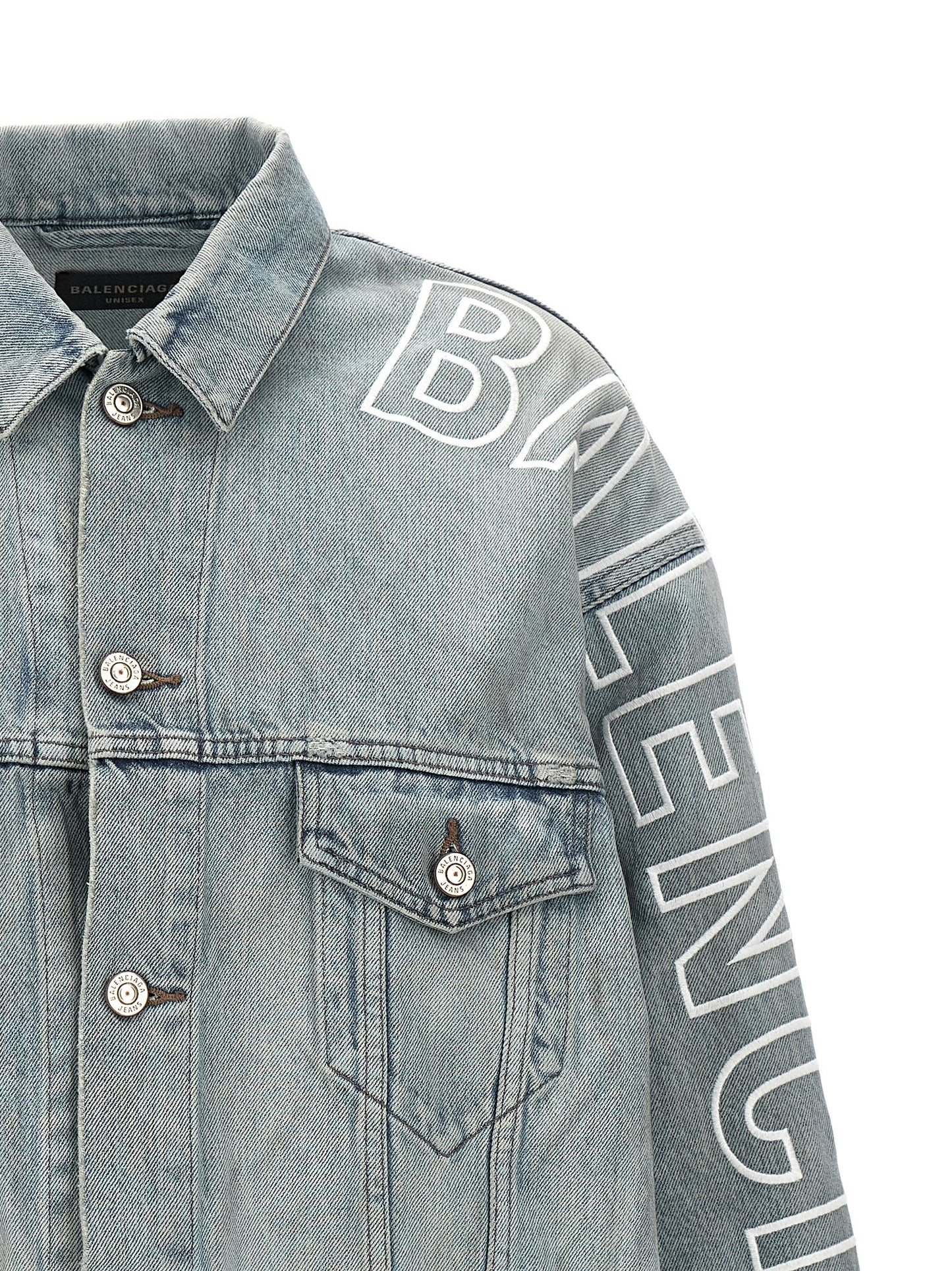 Balenciaga LOGO EMBROIDERY DENIM JACKET 767949TDW144016