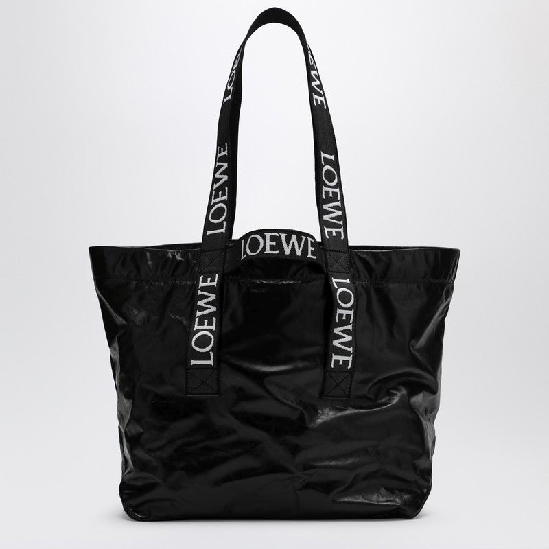 LOEWE Black paper-effect leather Fold Shopper bag B507X23X32LEO_LOEW-1100
