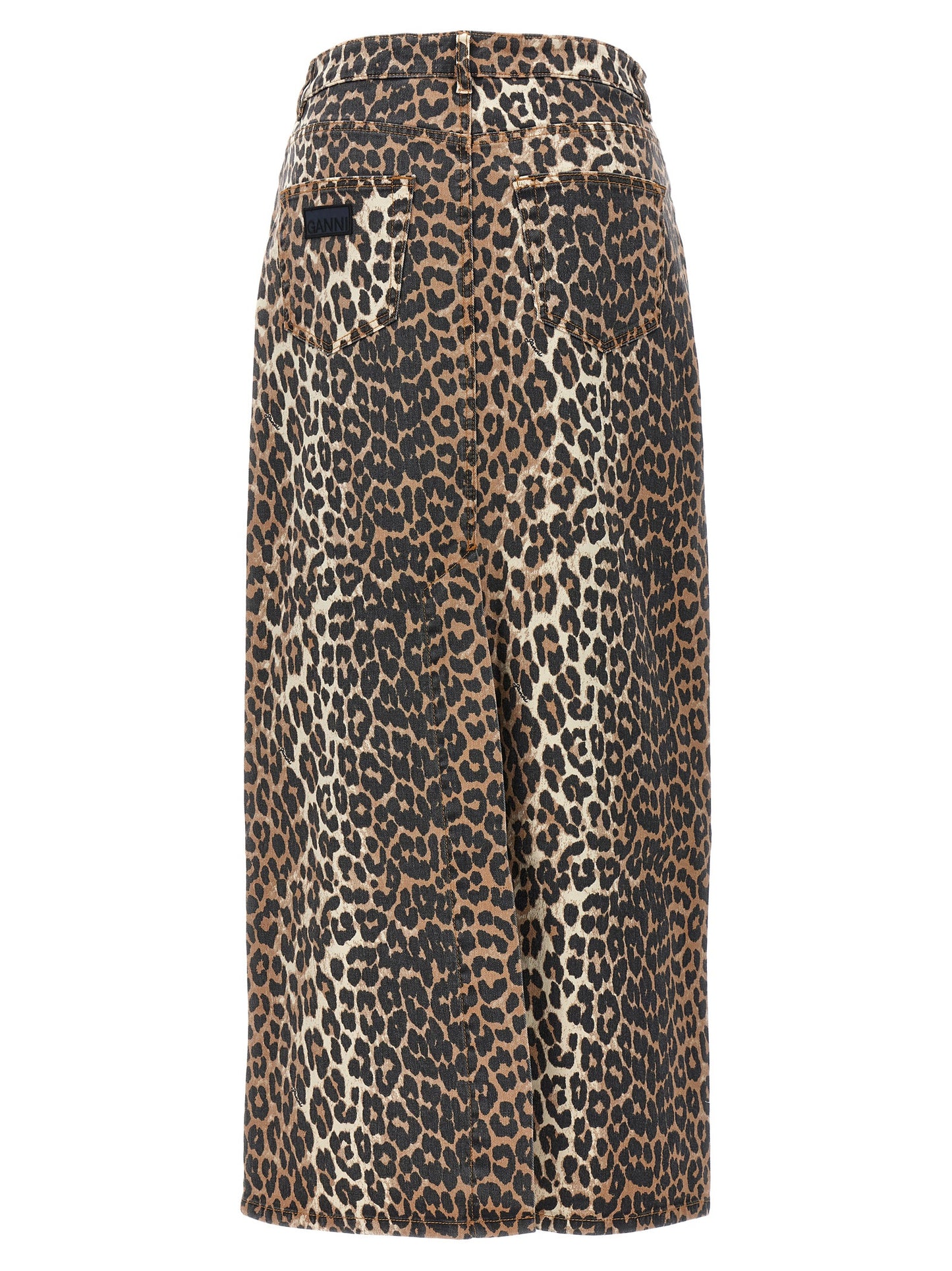 GANNI ANIMAL PRINT LONG SKIRT J1445943