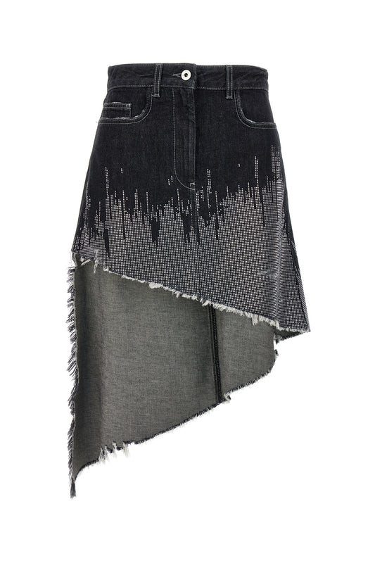 JW Anderson SEQUIN ASYMMETRIC DENIM SKIRT SK0132PG1270931