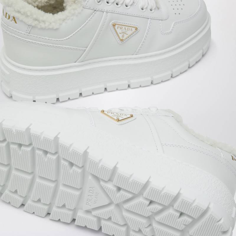 Prada White leather and sheepskin platform sneaker 1E947MZG453LENQ_PRADA-F0009