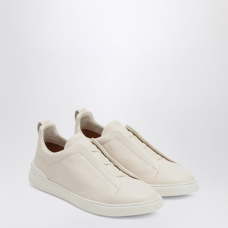 ZEGNA Beige leather Triple Stitch sneakers S4667ZLHCVOP_ZEGNA-PAN