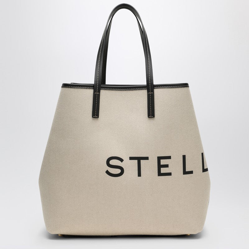 Stella McCartney Ecru cotton-blend tote bag with logo 7B0048WP0221P_STELL-9043