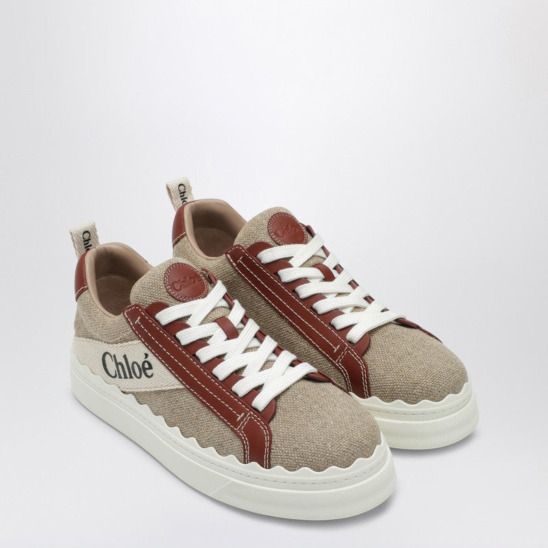 Chloé Lauren sneaker in linen and leather CHC22U108Z4P_CHLOE-90U