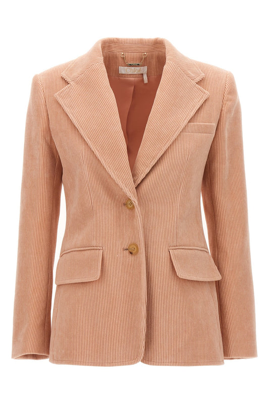 Chloé RIBBED SINGLE BREAST CORDUROY BLAZER CHC23AVE171556Z5