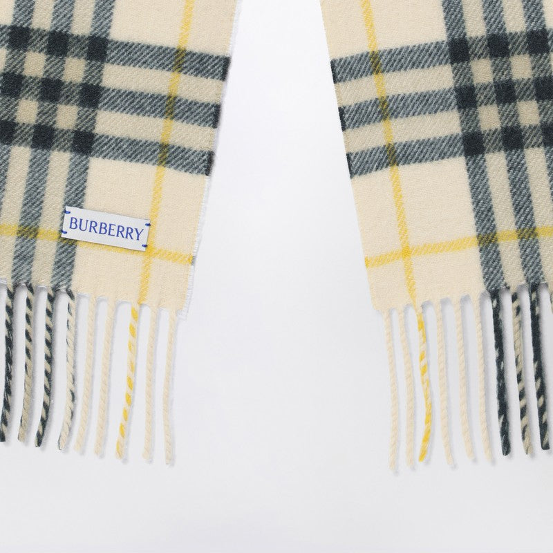 Burberry Yellow and green Check cashmere scarf 8098725160205P_BURBE-C1490