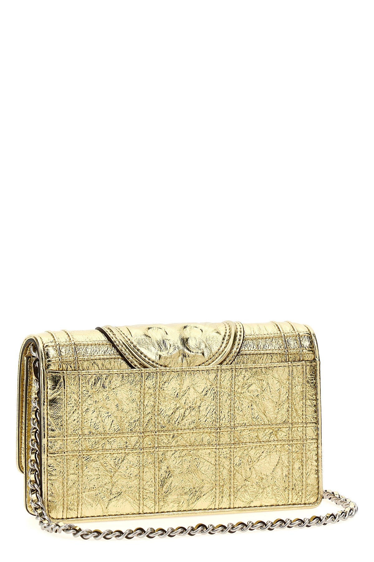 TORY BURCH 'FLEMING SOFT METALLIC SQUARE QUILT' WALLET 152606700