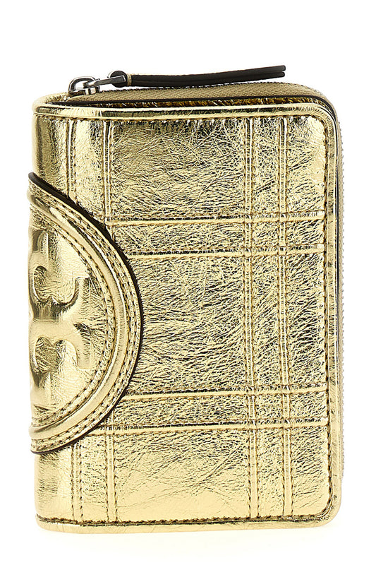 TORY BURCH 'FLEMING SOFT METALLIC SQUARE QUILT' WALLET 152608700