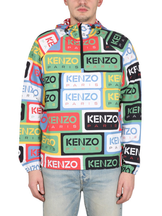 KENZO "KENZO LABELS" WINDBREAKER JACKET FD55BL0539NGMU