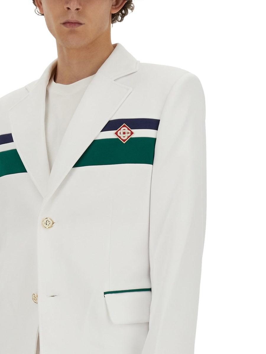 Casablanca SPORT TAILORING JACKET MS24-JK-26301WHITE/GREEN/NAVY