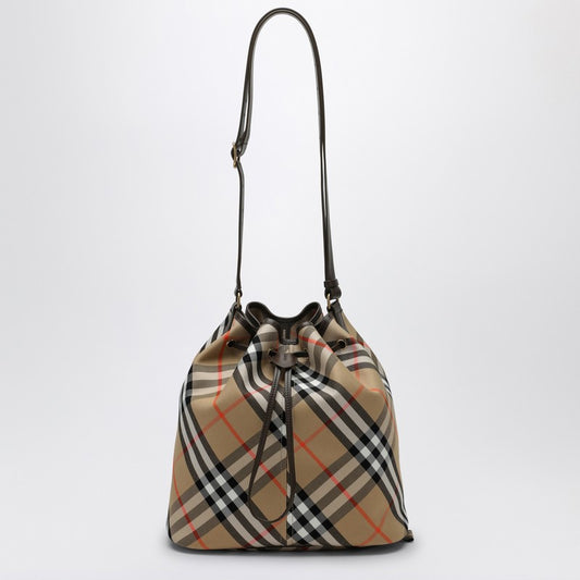 Burberry Medium beige bucket bag with Check pattern 8093869159199P_BURBE-B9368