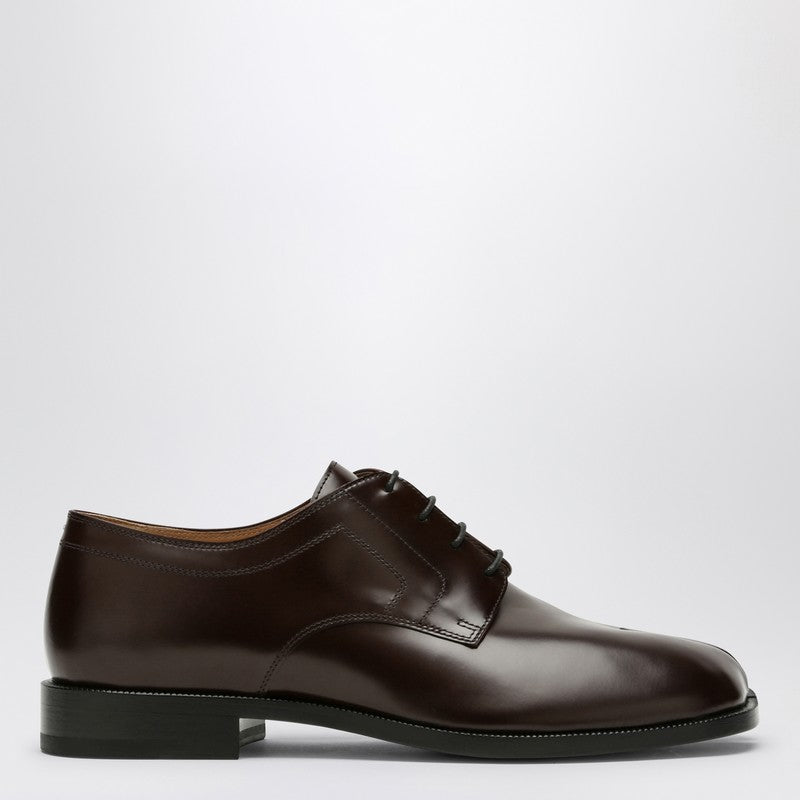 Maison Margiela Brown Tabi lace-up in brushed calfskin S97WQ0052P3827P_MARGI-T2264