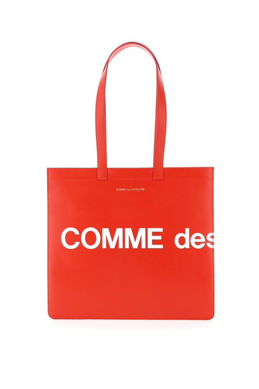 Comme Des Garçons leather tote bag with logo SA9001HLRED