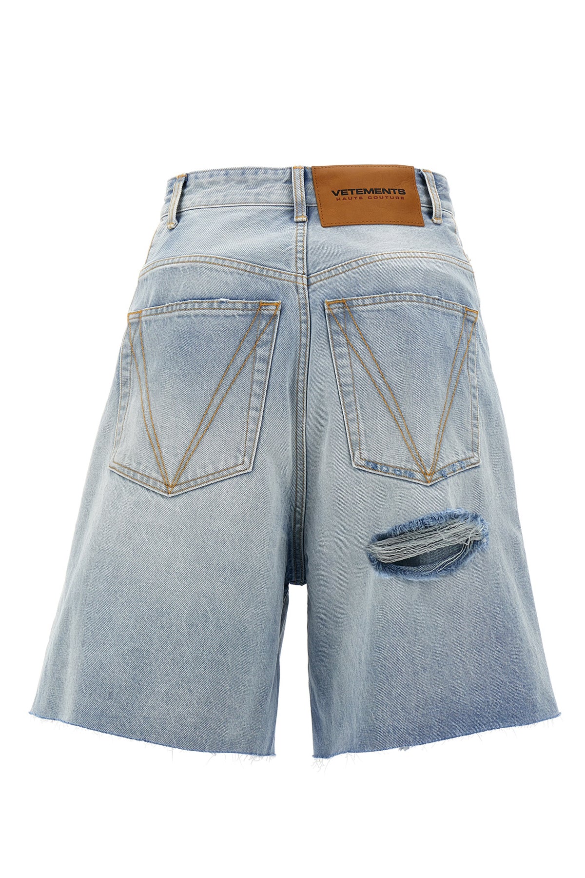 VETEMENTS 'DESTROYED BAGGY' BERMUDA SHORTS UE64SS210NBLUE