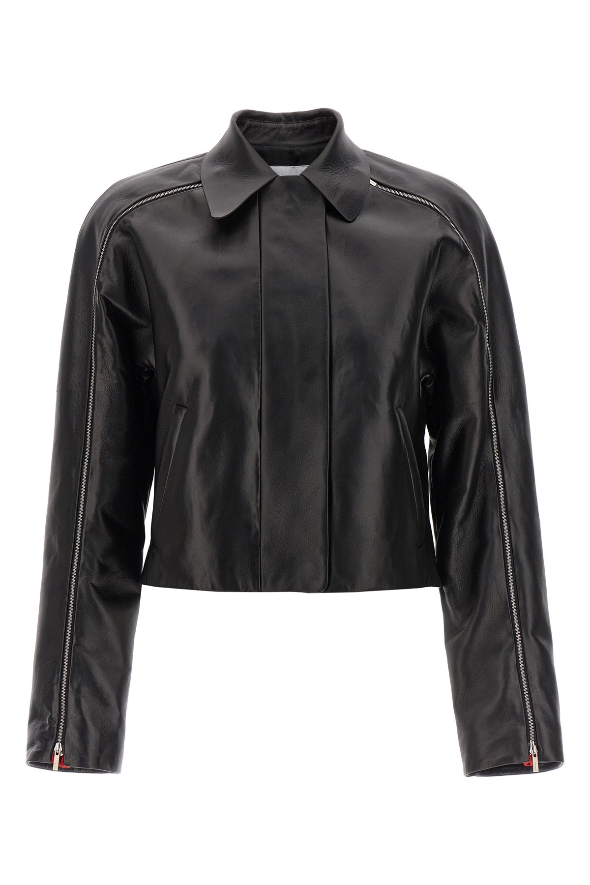 FERRAGAMO LEATHER BLOUSON 0767196NERO