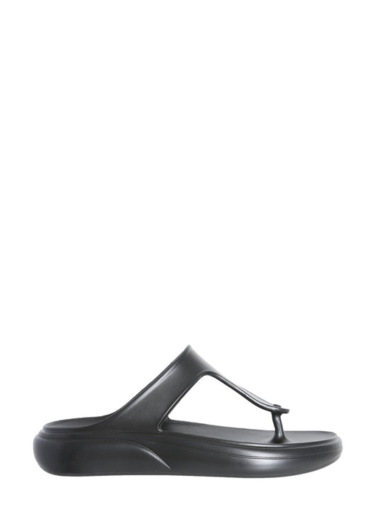 STUART WEITZMAN STUFLEX T-STRAP SLIDE SANDAL SA749BLK