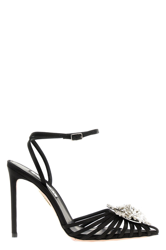 AQUAZZURA DÉCOLLETÉ 'CRYSTAL MARGARITA' CYMHIGP0SATBLACK