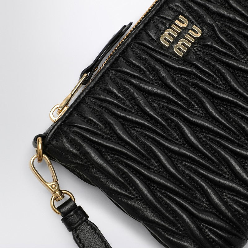 MIU MIU Black matelassé nappa leather pouch 5NH0142FPPN_MIU-F0002