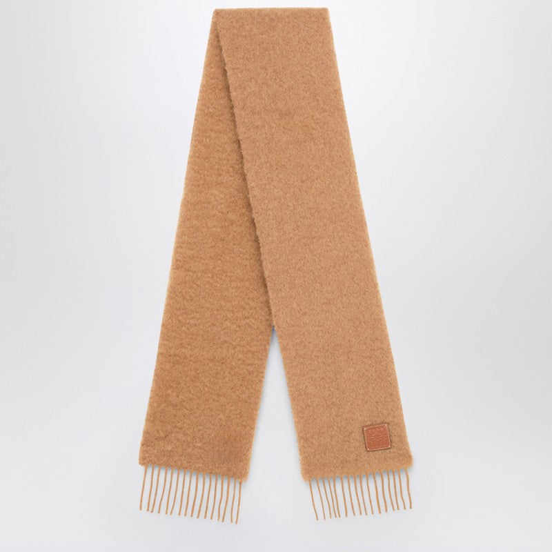 LOEWE Camel scarf with fringes F655254X01WOP_LOEW-3150