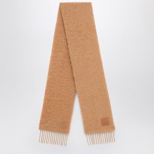 LOEWE Camel scarf with fringes F655254X01WOP_LOEW-3150