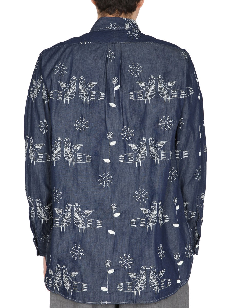 ENGINEERED GARMENTS "BIRD" EMBROIDERY SHIRT  22S1A001ND021