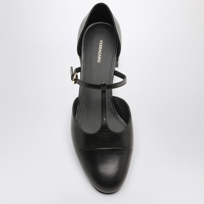 FERRAGAMO Black Ballerina with T-strap 07772171CLEP_FERRA-NR