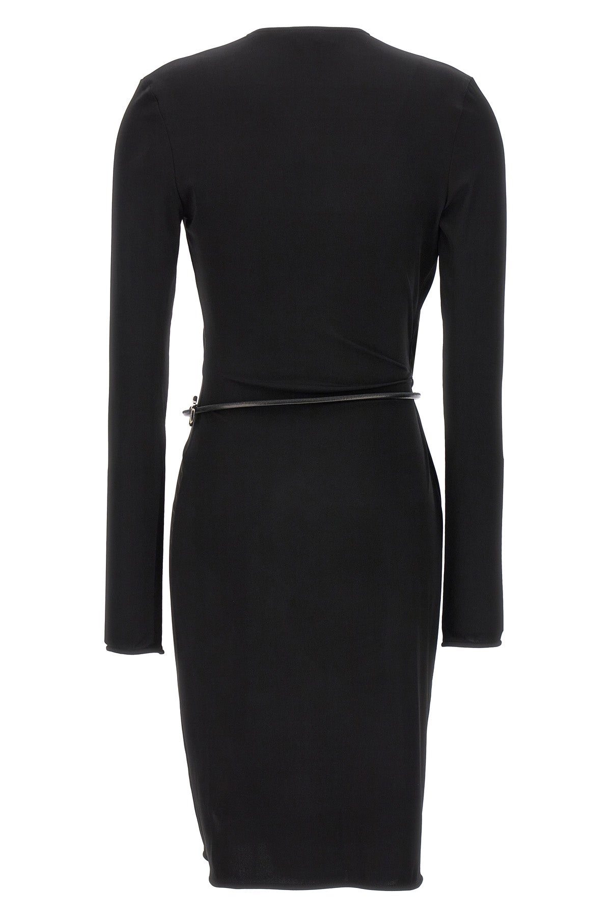 TOM FORD LEATHER JERSEY DRESS