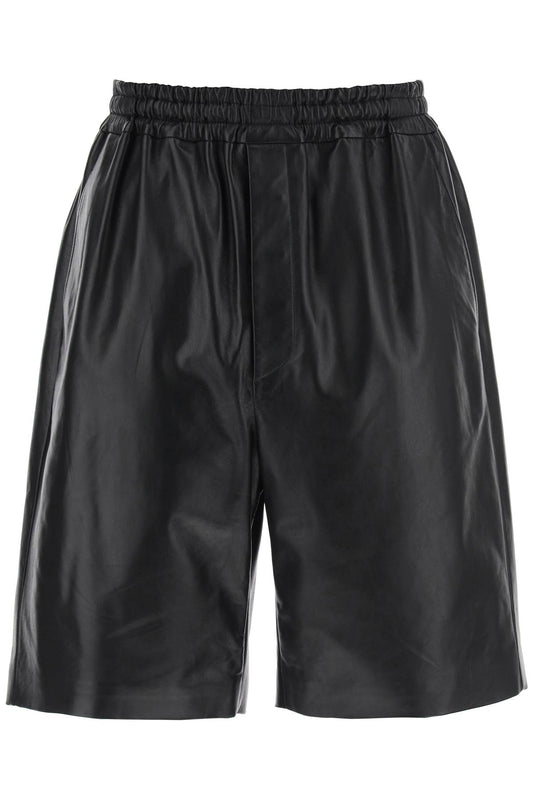 Jil Sander leather bermuda shorts for