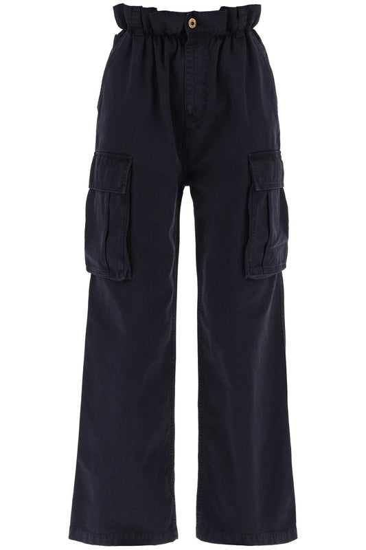 MIU MIU cotton twill cargo pants with elastic waistband