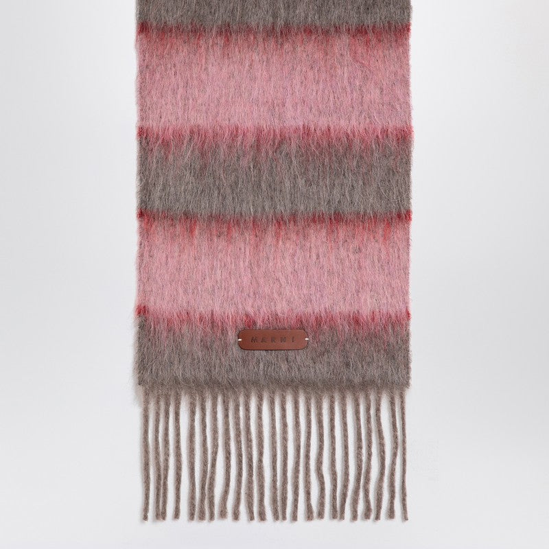 Marni Pink/grey striped wool-blend scarf SCMC0121Y0UAW038P_MARNI-STC29