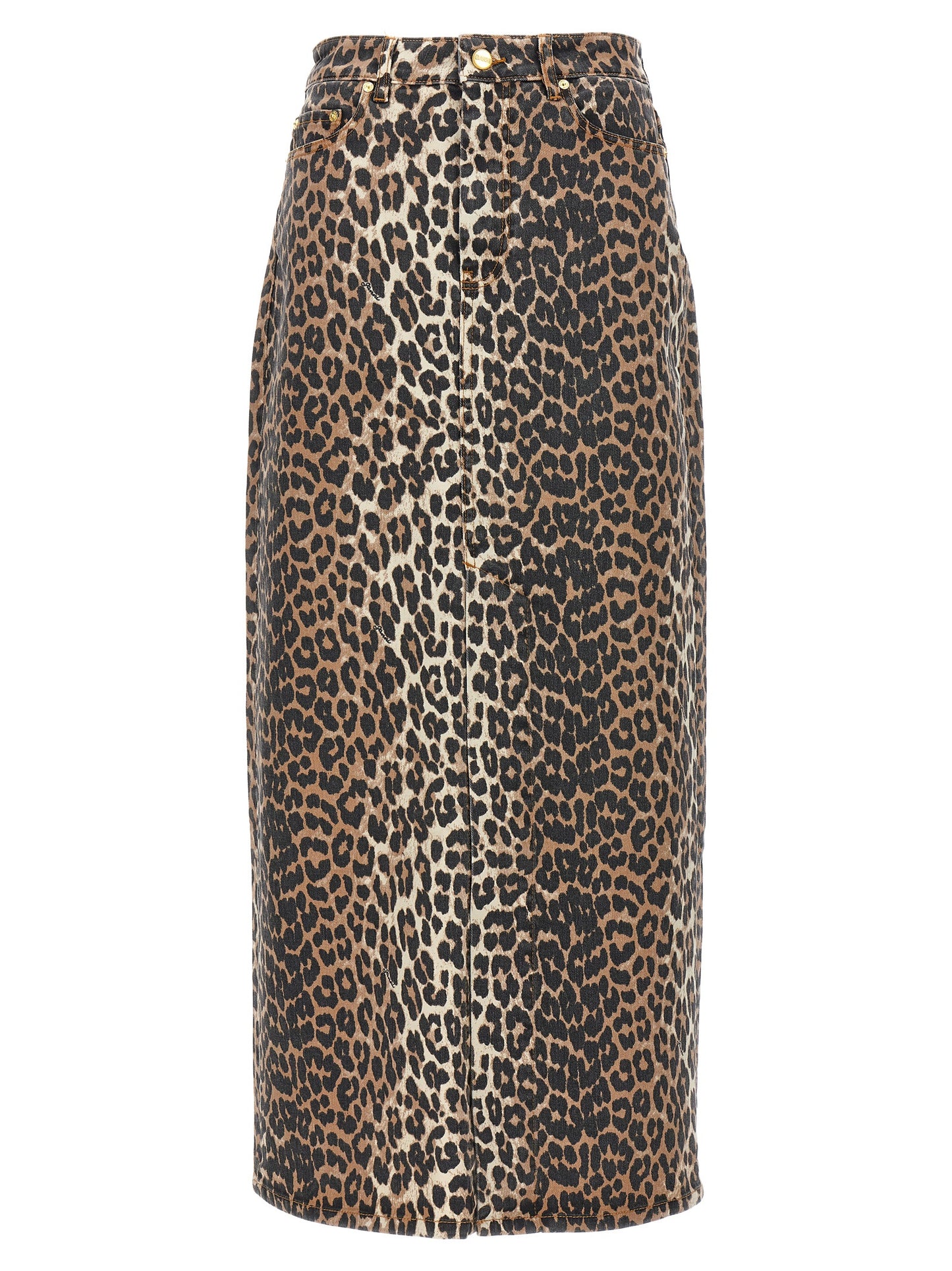 GANNI ANIMAL PRINT LONG SKIRT J1445943