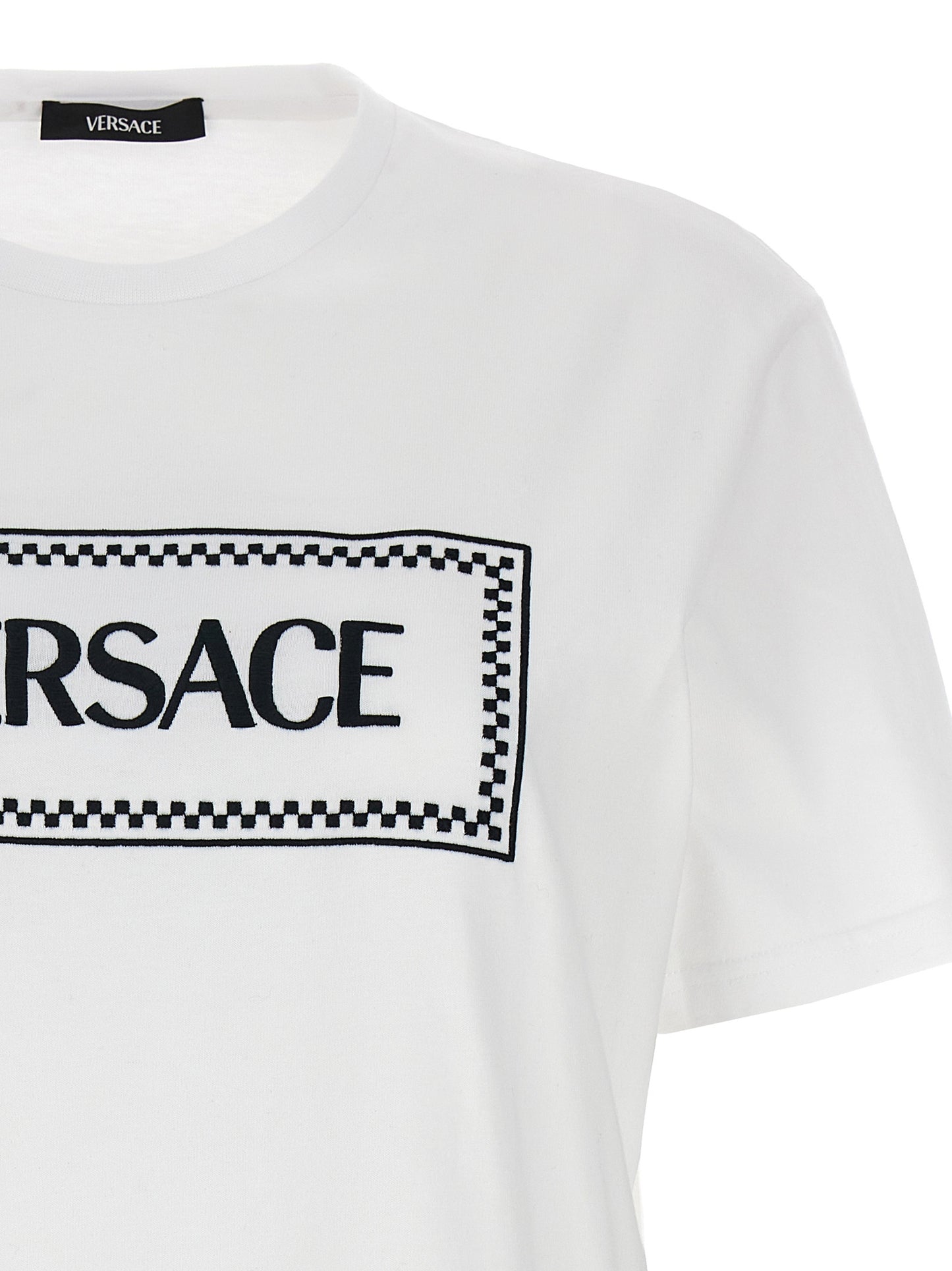 VERSACE EMBROIDERED LOGO T-SHIRT 10118821A085732W020