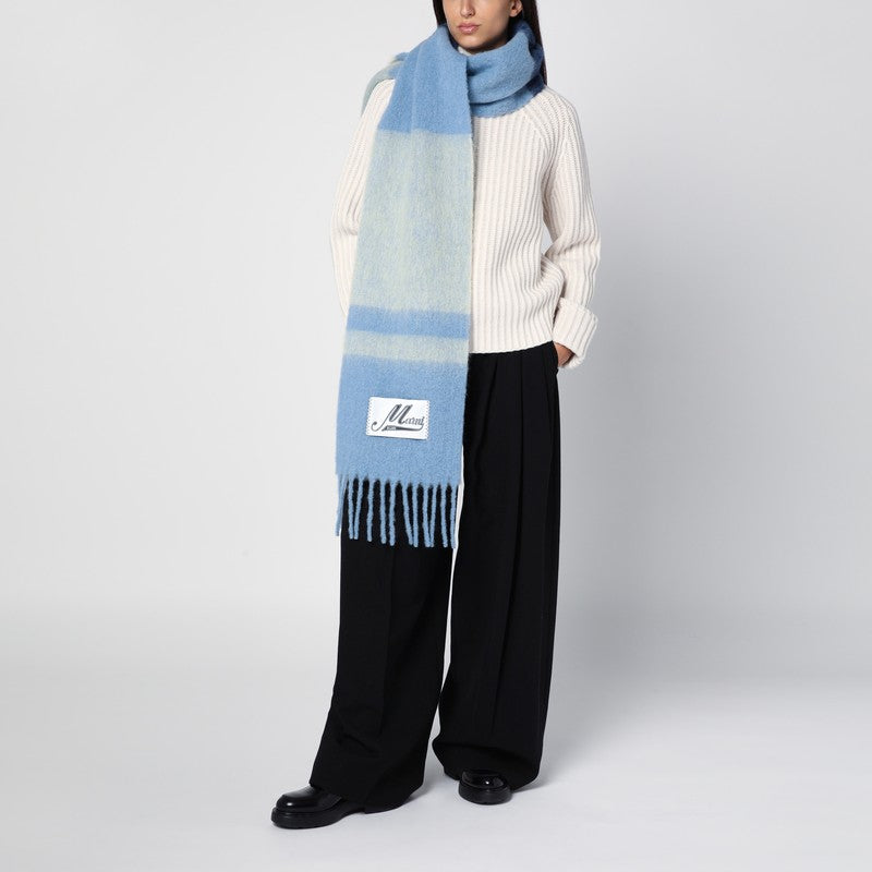 Marni Alpaca and mohair scarf with stripes blue SCMC0122Y0UAW037P_MARNI-STB47