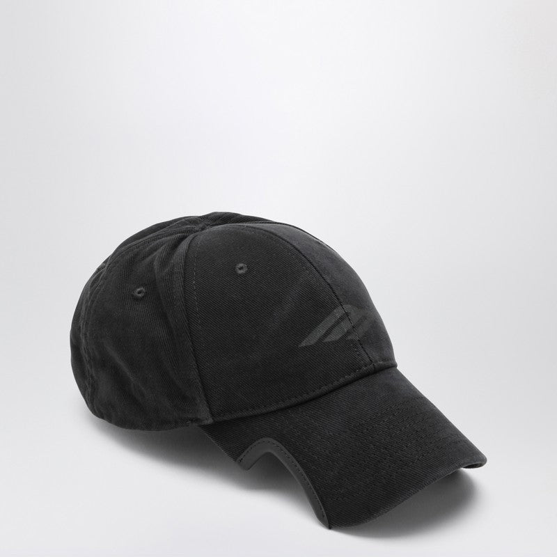 Balenciaga 3B Stencil black cotton baseball cap 794887410B2P_BALEN-1000