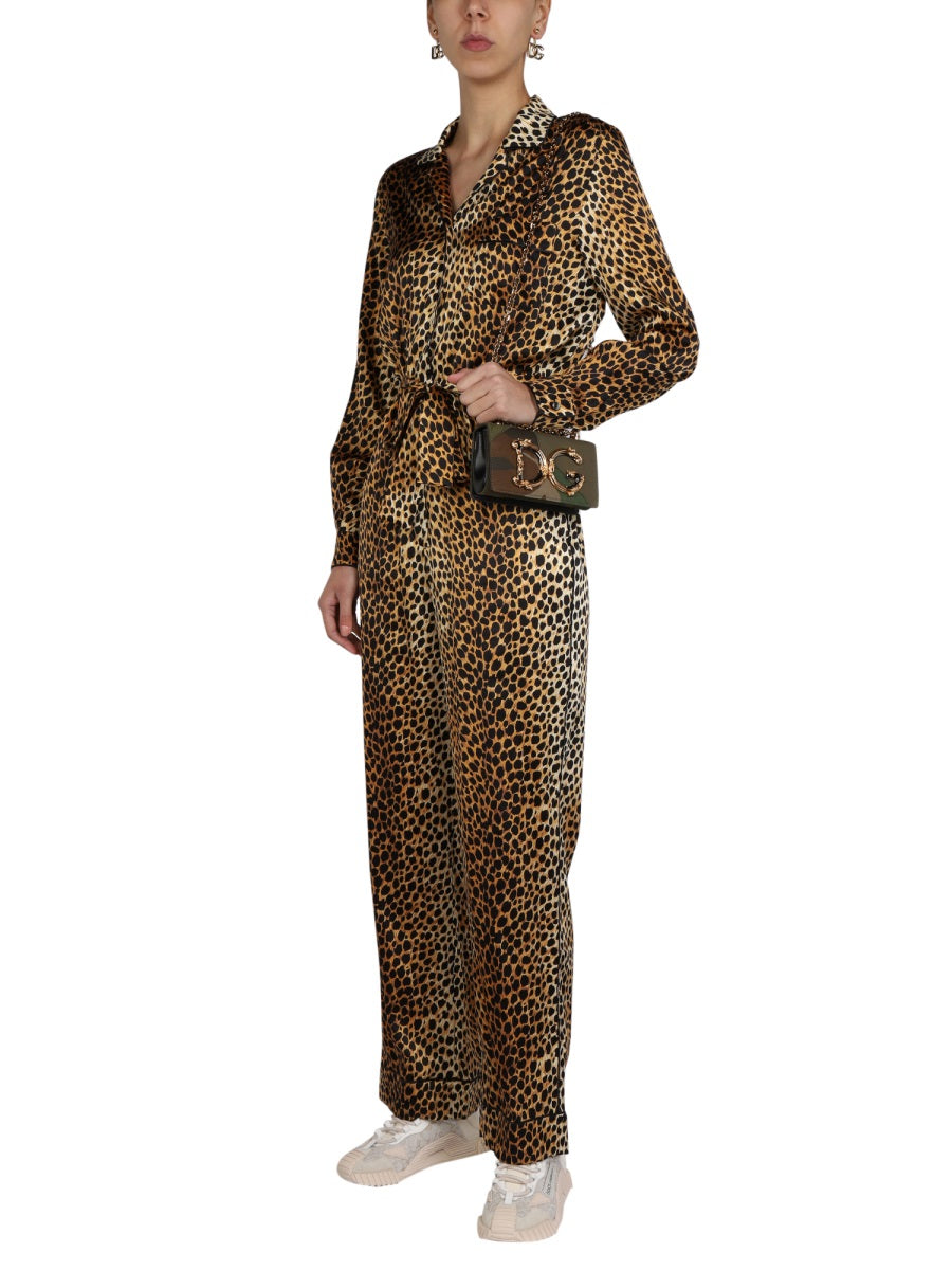 Dolce & Gabbana ANIMAL PATTERN SATIN JUMPSUIT  F6C1GTFSA25HHL7N