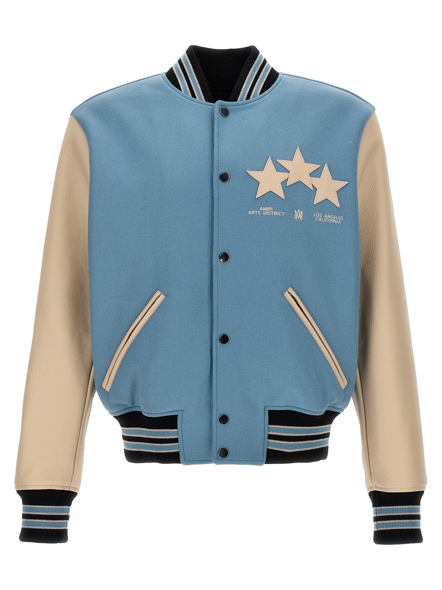 AMIRI 'STARS VARSITY' BOMBER JACKET PS24MOS034AIRBLUE