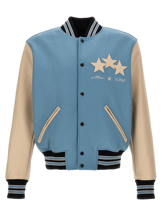 AMIRI 'STARS VARSITY' BOMBER JACKET PS24MOS034AIRBLUE