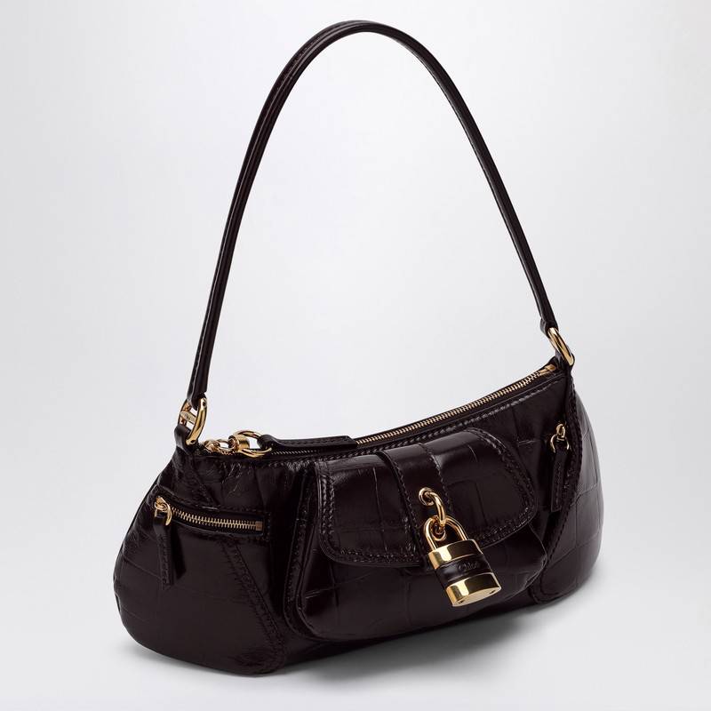 Chloé The 99 brown shiny leather bag CHC24WS710O24P_CHLOE-24X