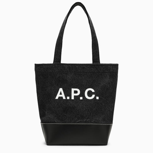 A.P.C. Small Axel black cotton tote bag with logo COGZE-M61568DEO_APC-LZZ