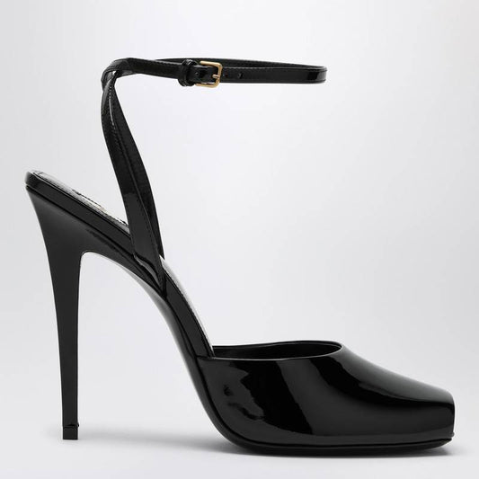 Saint Laurent La Scandale sandal in black patent leather 8060481TV00P_YSL-1000