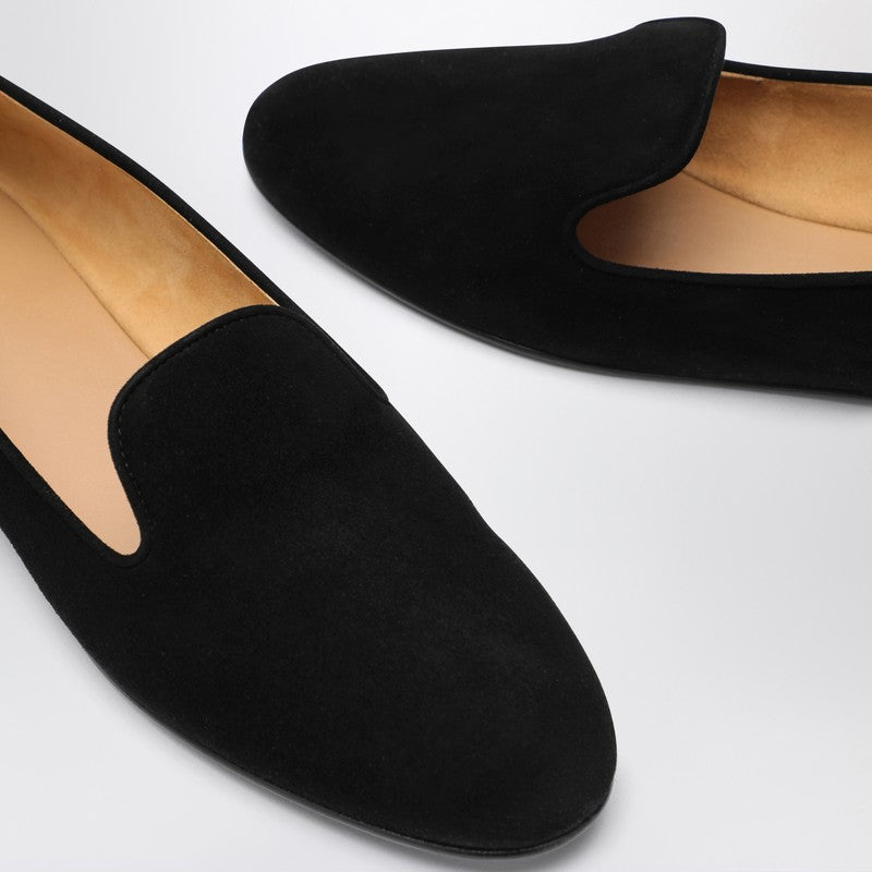 The Row Lippi black suede loafer F1511L21O_THERO-BLK