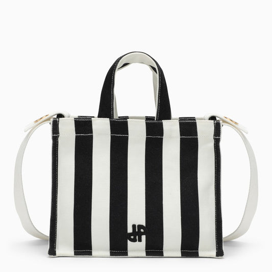 Patou White/black striped cotton handbag AC0440174COO_PATOU-5960
