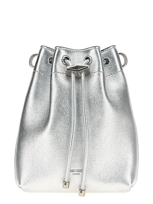 JIMMY CHOO 'BON BON' BUCKET BAG BONBONBCKTNSMNMNASILVERANTIQUESILVER