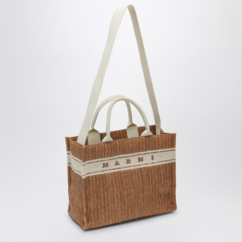 Marni Small tote bag écru in raffia-effect fabric SHMP0077L0P7945P_MARNI-ZO822